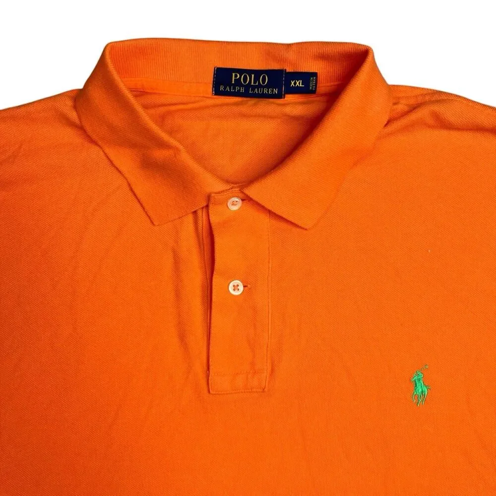 Polo Ralph Lauren Polo Shirt Mens XXL Orange Cotton Short Sleeve Classic Summer
